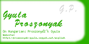 gyula proszonyak business card